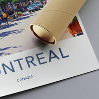 Montreal Canada Travel Poster, Cityscape Wall Art, Urban Street Scene Print, Vibrant City Decor, Modern Home Decor, Office Decoration