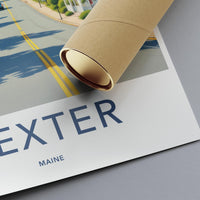 Dexter Maine Art Print, Travel Poster, Vintage Style City Artwork, Wall Decor, Home Decoration, Modern Print, Gift Idea