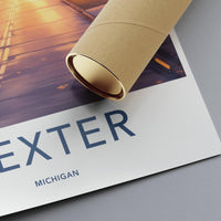 Dexter Michigan Travel Poster Print, City Street Wall Art, Dexter Michigan Poster, Artful Deco Poster, Michigan Travel Souvenir