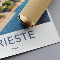 Vintage Trieste Italy Travel Poster, Retro Italian Wall Art, Mid Century Modern Decor, European City Print, Artful Travel Poster Decor