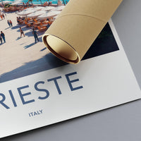 Vintage Trieste Travel Poster, Italy Wall Art, Retro Cityscape Print, European Travel Decor, Home Office Decor, Artful Travel Past