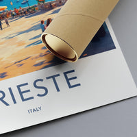 Trieste Italy Art Print, Travel Poster, Wall Art, Vintage Style Decoration, European Cityscape, Home Office Decor, Gift Idea