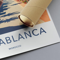 Casablanca Morocco Art Print, Travel Poster, Vintage Style Wall Decor, Home Office Decoration, Gift Idea for Travelers