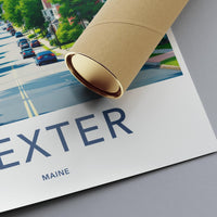 Dexter Maine Poster Print, Vintage Travel Wall Art, Classic Home Decor, American Townscape, High Quality Print, Artful Travel Past