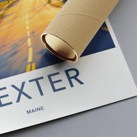 Dexter Maine Poster, Vintage Travel Print, Wall Art Decor, Road Trip Illustration, Scenic Artwork, Adventure Home Decor, Map Gift