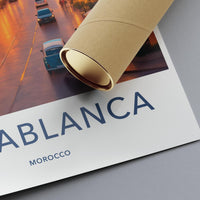 Casablanca Poster, Morocco Travel Print, Vintage Style Wall Art, Retro Travel Poster, Perfect Gift for Travel Enthusiasts