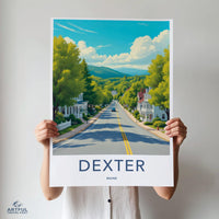 Dexter Maine Art Print, Scenic New England Town Poster, Wall Decor, Home Decoration, Fine Art, Travel Poster, Landscape Art, Street Art