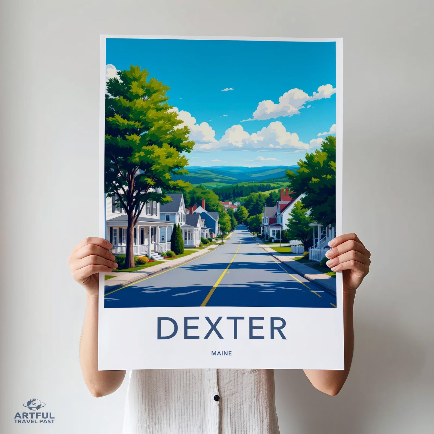 Dexter Maine Travel Poster, Scenic Dexter Wall Art, Maine Town Print, Charming Dexter Landscape, Maine Decor for Home or Office