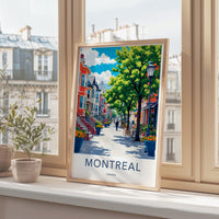Montreal Street Art Print, Colorful Cityscape Artwork, Urban Wall Decor, Canadian Travel Poster, Scenic City View, Home Office Decor