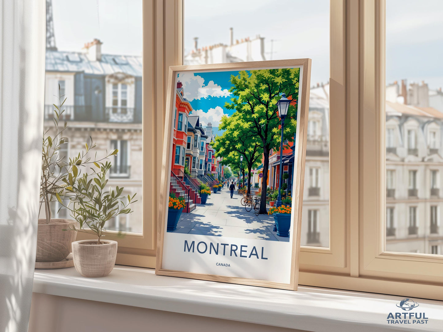Montreal Street Art Print, Colorful Cityscape Artwork, Urban Wall Decor, Canadian Travel Poster, Scenic City View, Home Office Decor