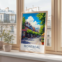 Montreal Travel Poster, Cityscape Wall Art, Urban Decor, Vintage Style Print, Montreal Street Scene, Home Decoration, Artful Travel Past
