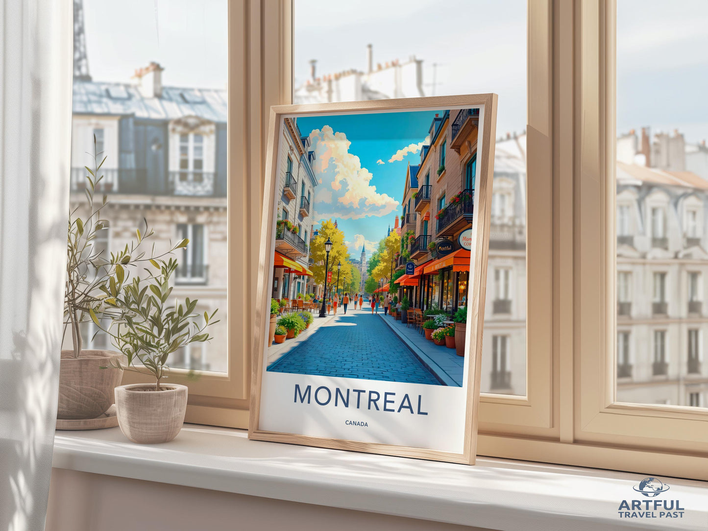 Montreal Cityscape Print, Travel Poster, Wall Art, Vibrant Colors, Urban Decor, Scenic Artwork, Canada Souvenir, Modern Home Decor