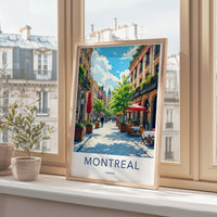 Montreal Cityscape Art Print, Travel Poster, Historic Architecture, Garden Path, Home Wall Decor, City Streets Artwork