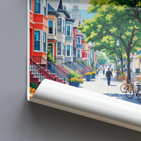 Colorful City Street Art Print, Vibrant Urban Wall Decor, Contemporary Cityscape Poster, Unique Travel Poster, Afternoon City Scene