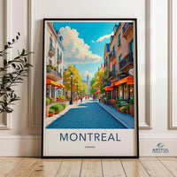 Montreal City Print, Travel Poster, Montreal Wall Art, Cityscape Artwork, Canada Travel Art, Modern Home Decor, City Street Scene