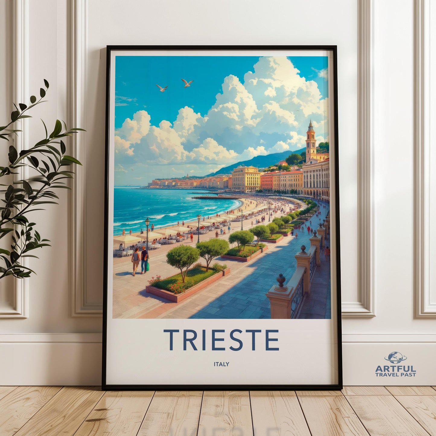 Italy Wall Art, Trieste City Print, Italy Travel Poster, Italian Artwork, Europe Decor, Cityscape Art, Wall Art Print, Home Decor