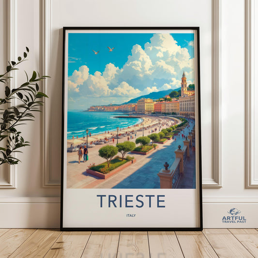 Italy Wall Art, Trieste City Print, Italy Travel Poster, Italian Artwork, Europe Decor, Cityscape Art, Wall Art Print, Home Decor