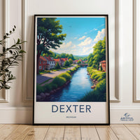 Dexter Michigan Travel Poster, Dexter Art Print, Michigan Wall Art, Dexter Artwork, Dexter Michigan Decor, Dexter Scenery Print