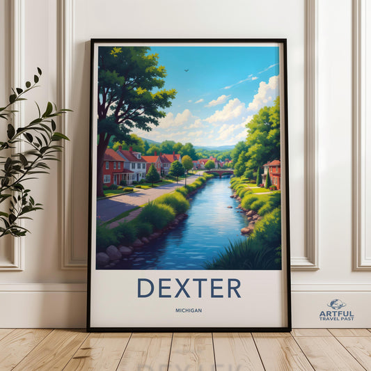 Dexter Michigan Travel Poster, Dexter Art Print, Michigan Wall Art, Dexter Artwork, Dexter Michigan Decor, Dexter Scenery Print