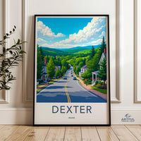 Dexter Maine Poster, Wall Art Print of Dexter, Travel Poster Dexter Maine, Scenic Dexter Maine Wall Art, Maine Town Poster, Dexter Art Print