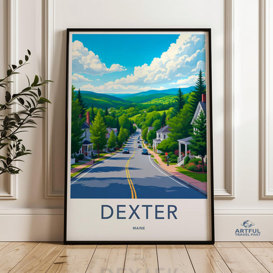 Dexter Maine Poster, Wall Art Print of Dexter, Travel Poster Dexter Maine, Scenic Dexter Maine Wall Art, Maine Town Poster, Dexter Art Print