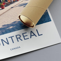 Montreal Travel Poster Print, Vintage City Wall Art, Canada Tourism Decor, Montreal Street Scene, Retro Style Home Decor