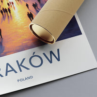 Krakow Poland Travel Poster, European City Street Art Print, Wall Decor, Landscape Photography, Artistic Gift for Travelers
