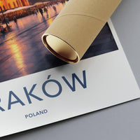 Krakow Poland Travel Poster, Vintage Krakow Art Print, European Wall Decor for Home, Office or Living Room, Unique Travel Gift