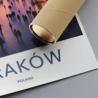 Krakow Poland Travel Poster Print, Modern Wall Art, City Skyline, European Cityscape, Home Decor, Artistic Print, Gift Idea