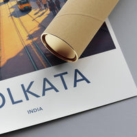 Kolkata India Vintage Travel Poster, Retro Style Wall Art, Cityscape Print, Unique Home Decor Gift, Travel Photography Artwork