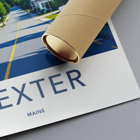 Vintage Dexter Maine Poster, Retro Travel Wall Art, Nostalgic City Print, Scenic Landscape Decor, Artistic Home Office Display