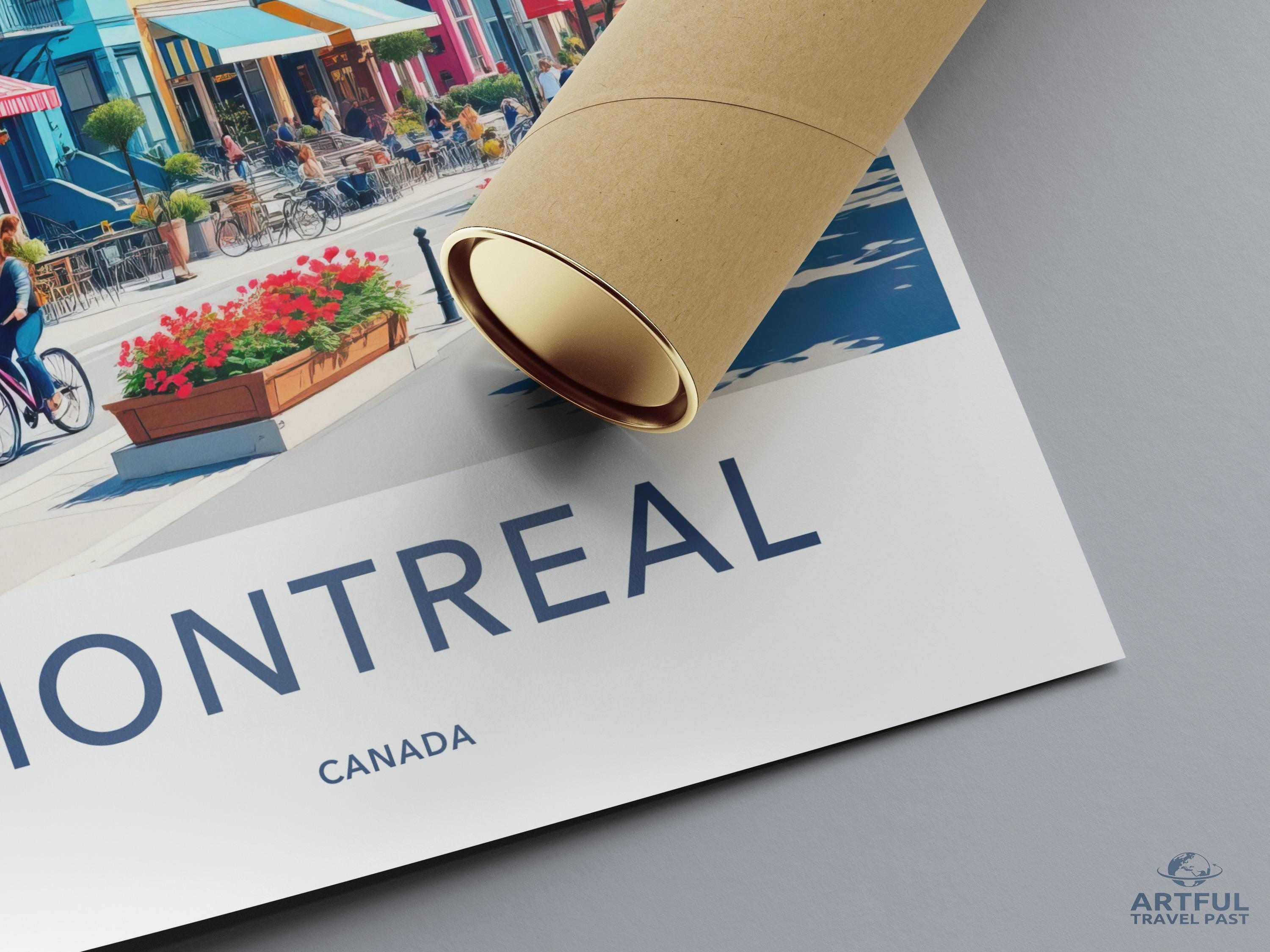 Montreal Wall Art Print, Canada Travel Poster, Cityscape Artwork, Vintage City Decor, Colorful Street Scene, Home Office Decor