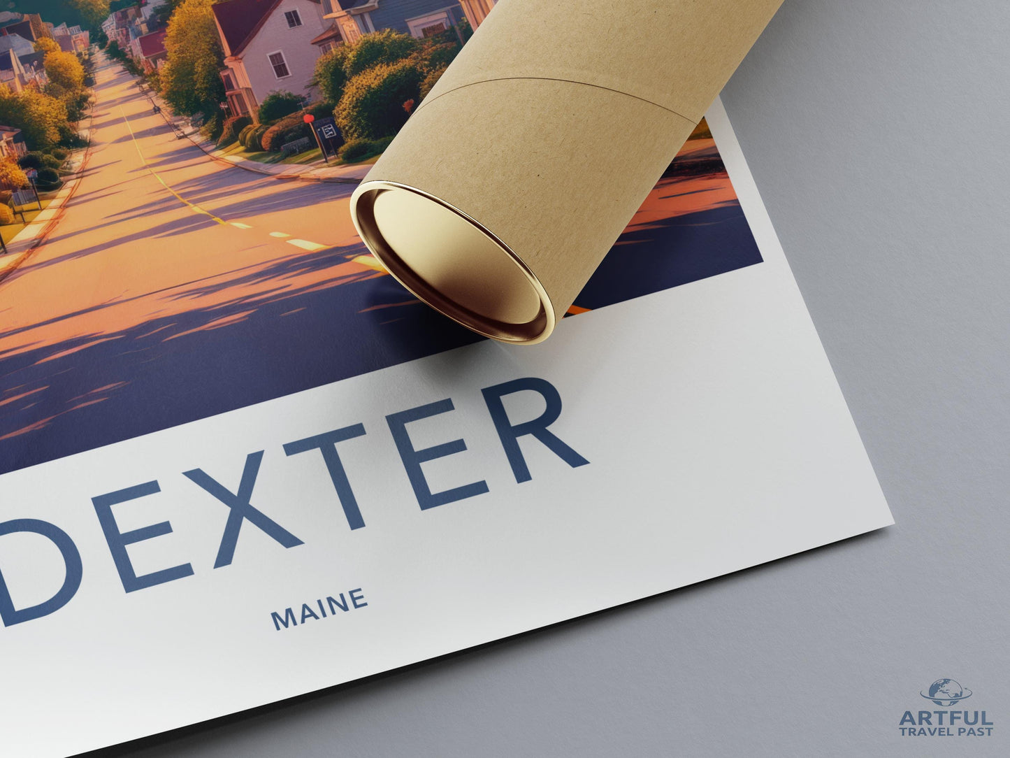 Vibrant Dexter Maine Travel Poster, Retro Style Wall Art for Home, Unique Gift for Travelers, Nostalgic New England Decor