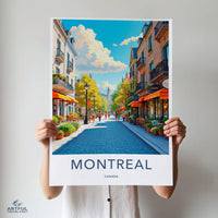 Montreal Travel Poster, Canada Wall Art, Vintage Travel Print, Cityscape Decor, Tourism Artwork, Modern Travel Decor