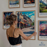 Travel Poster Wall Art, Cityscape Prints, Vintage Style Travel Posters, Framed Wall Decor, Art Prints for Home Decor, Modern Wall Art