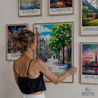 Cityscape wall art, Travel poster prints, Framed city posters, Modern home decor, International city landmarks, Wall decor
