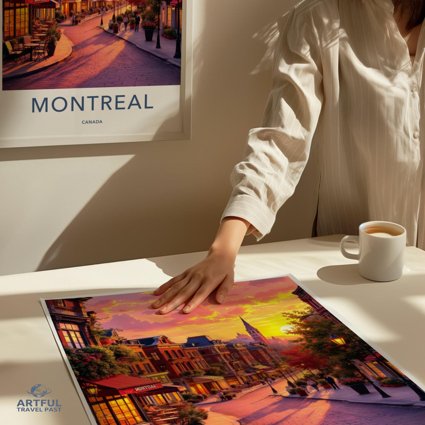 Montreal Canada Travel Print, Cityscape Wall Art, Sunset Street Scene Poster, Home or Office Decor, Travel Art Gift, Colorful City View