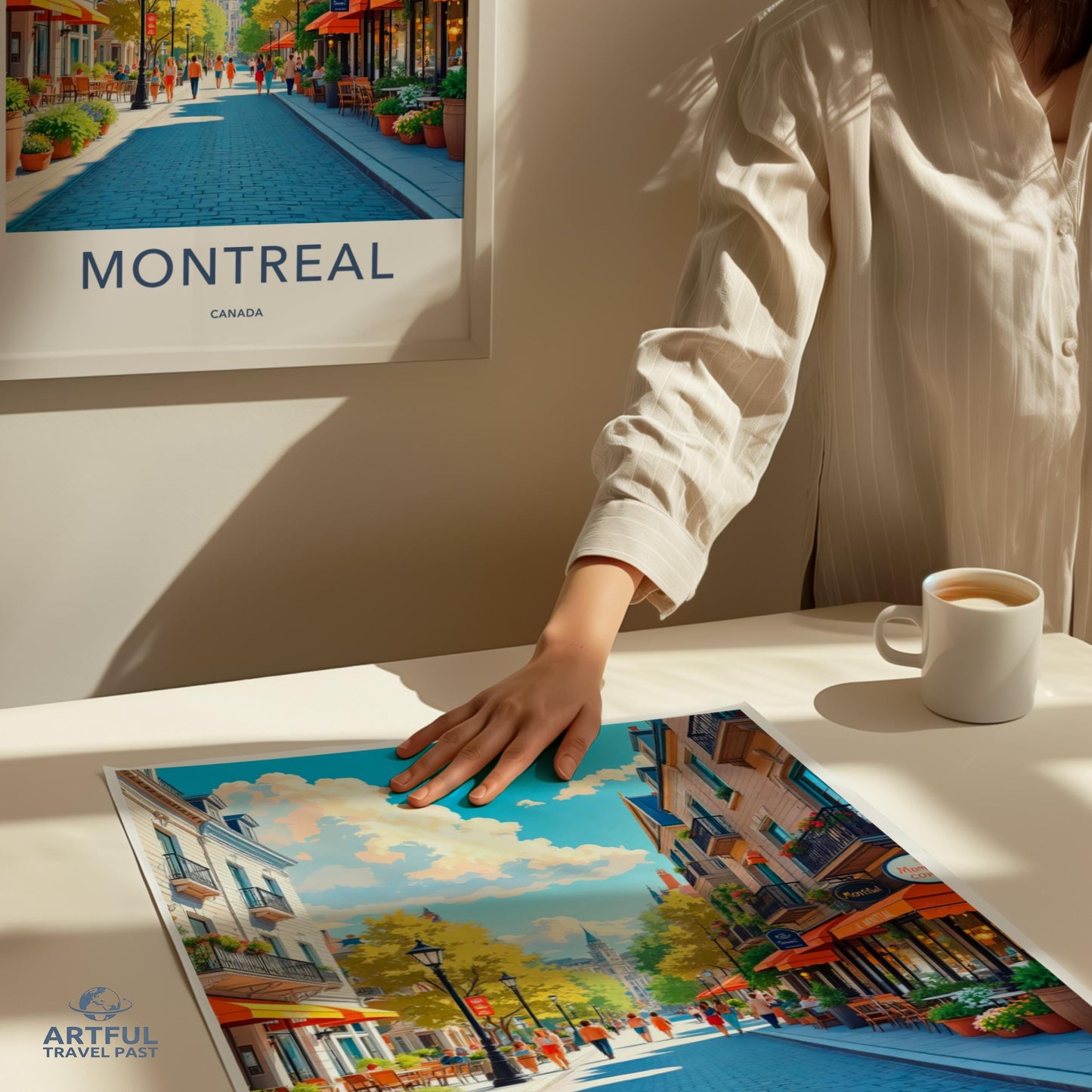 Montreal City Print, Travel Poster, Cityscape Wall Art, Montreal Street View, Urban Decor, Canada Travel Souvenir, Colorful Artwork