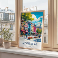 Montreal Canada Art Print, Colorful Cityscape Wall Art, Travel Poster, Vibrant Street Scene Decor, Unframed Artwork for Home