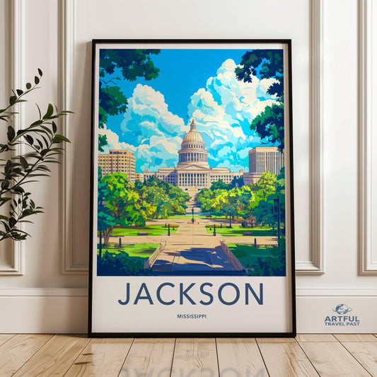 Jackson Poster - Mississippi Wall Art
