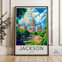 Jackson Poster | Mississippi Wall Art | America Decor