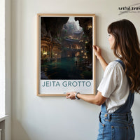 Jeita Grotto Poster | Lebanon Wall Art | Middle East Decor
