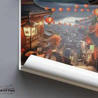 Jiufen Poster | Taiwan Wall Art | Asia Decor