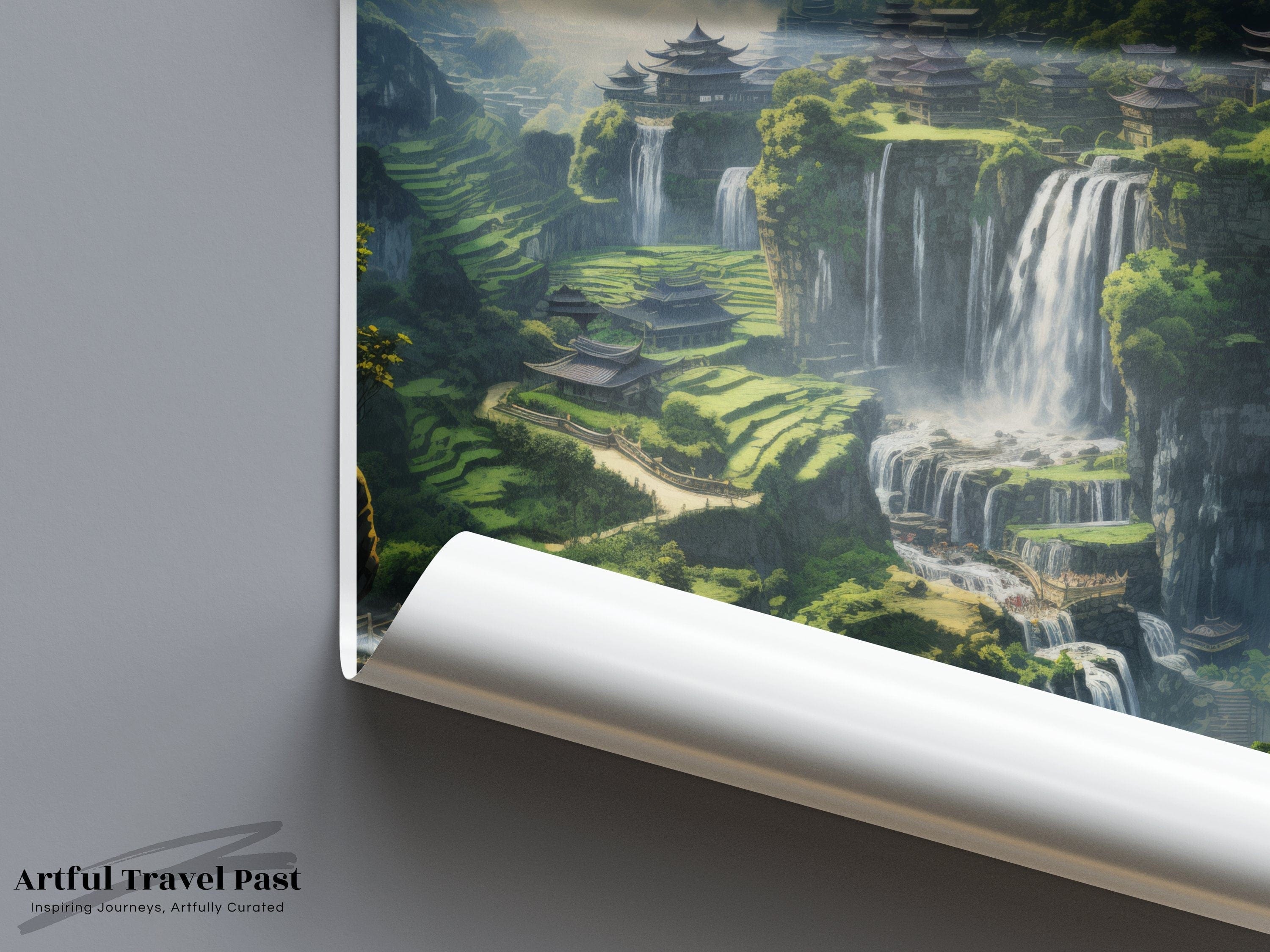 Jiulong Waterfalls Poster - China