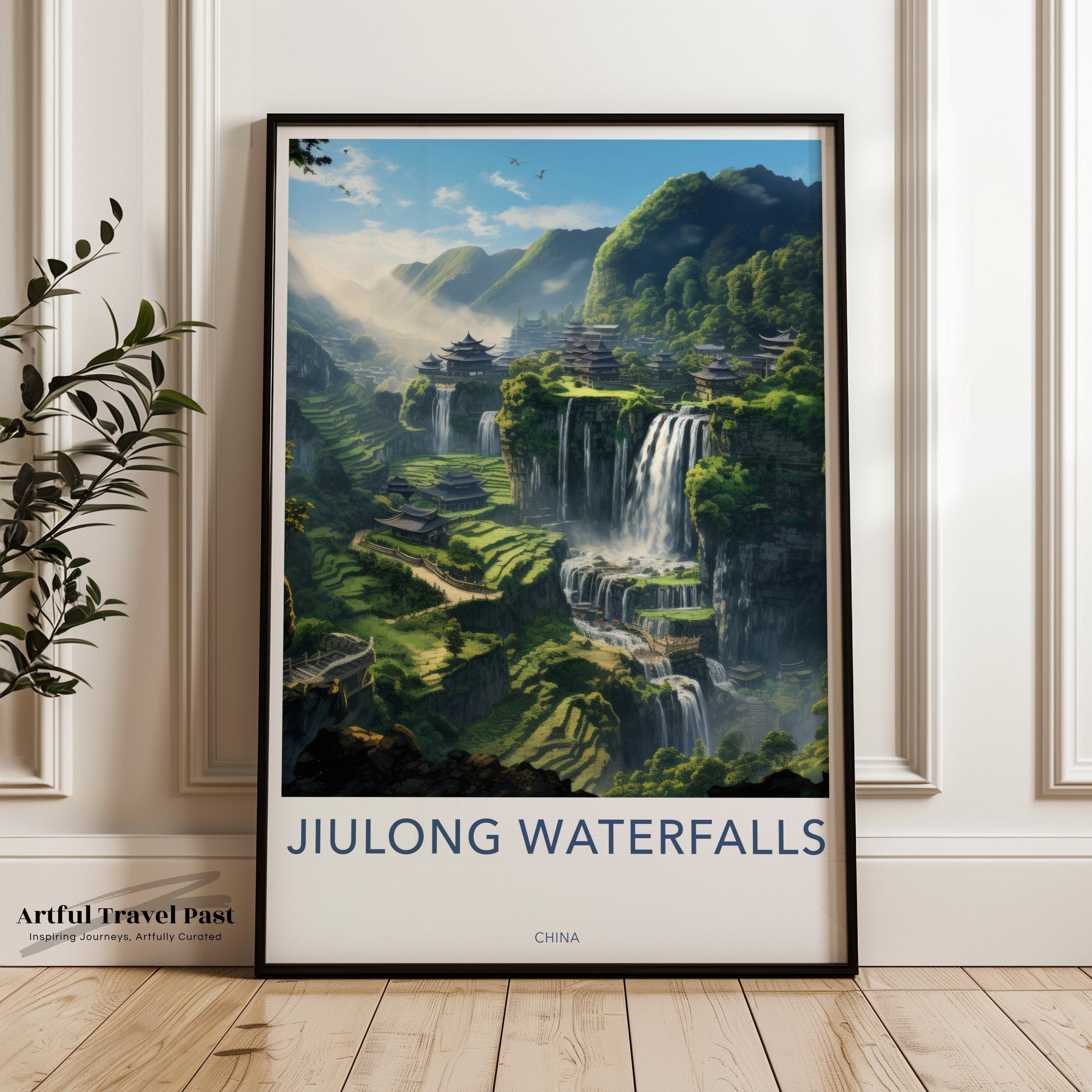 Jiulong Waterfalls Poster - China