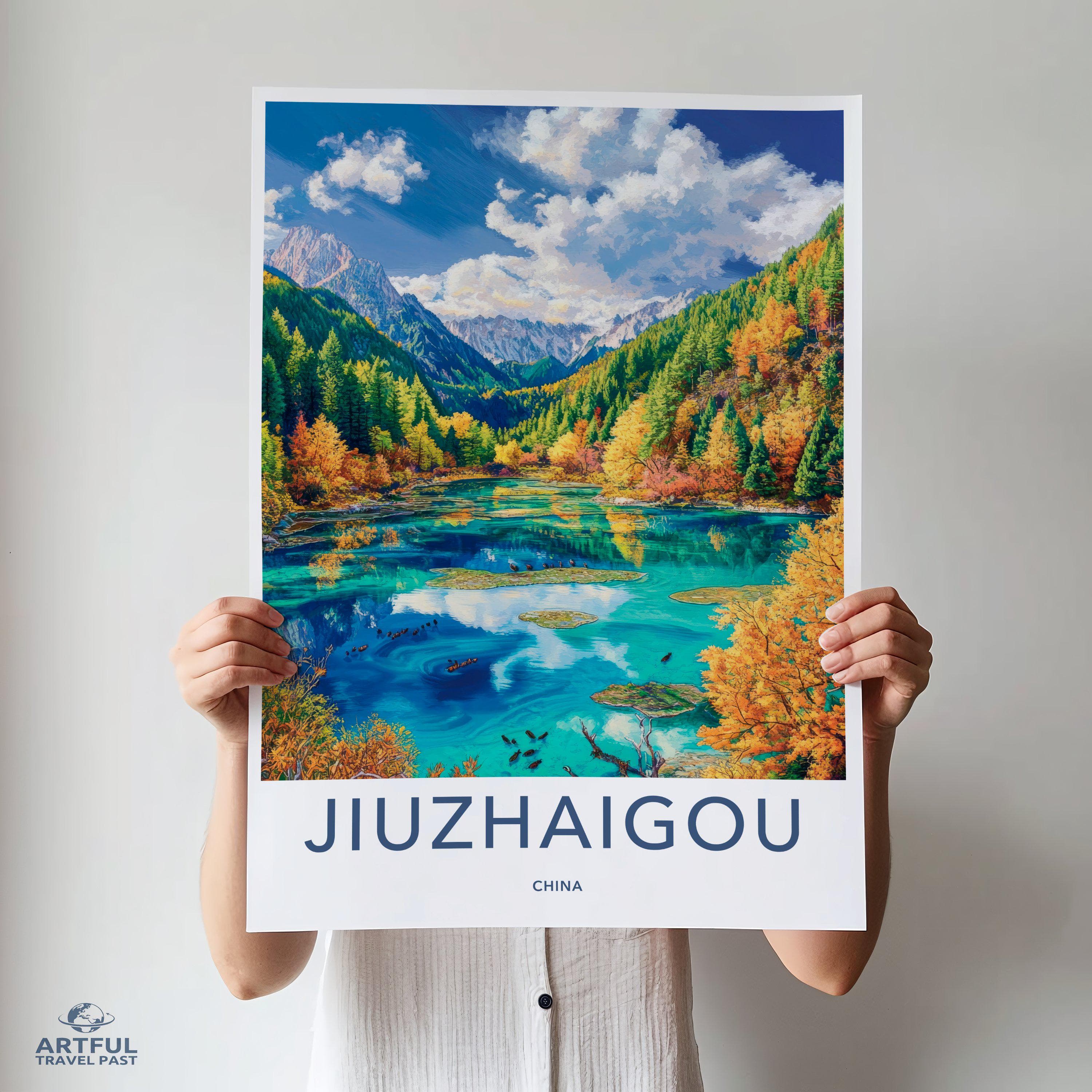 Jiuzhaigou Valley Poster | China Wall Art | Asia Decor