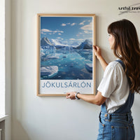 Jökulsárlón Poster | Vatnajökull Wall Art | Iceland Artwork