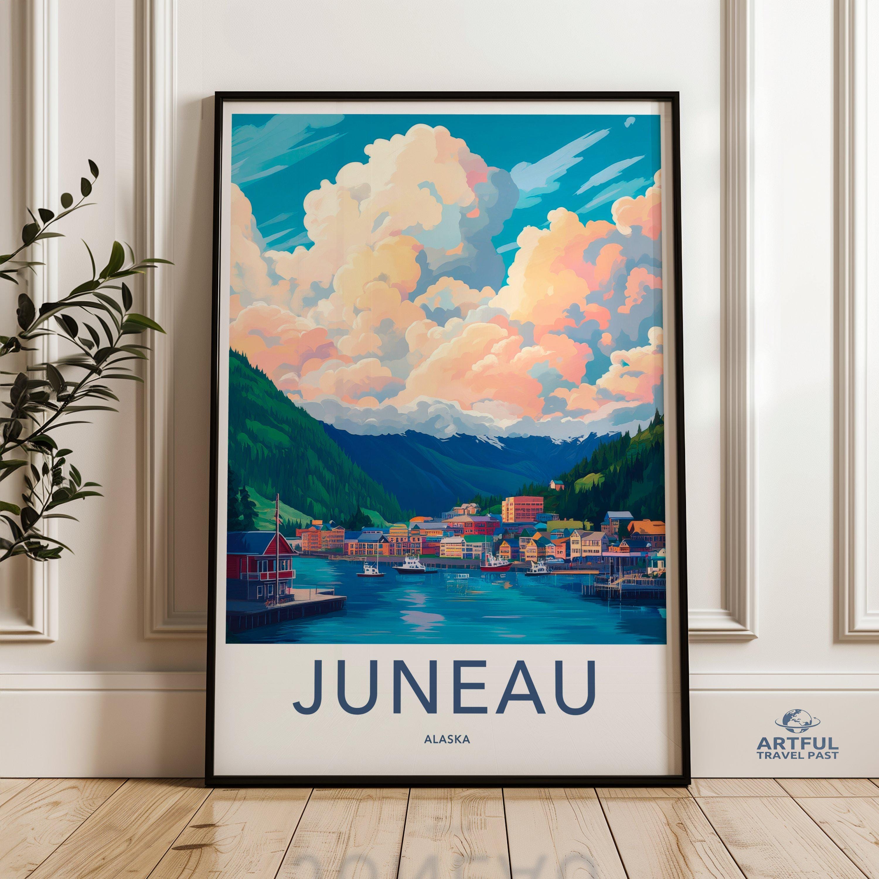 Juneau Poster | Alaska Wall Art | America Decor