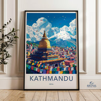 Kathmandu Poster - Nepal Wall Art