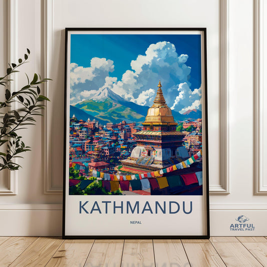 Kathmandu Poster - Nepal Wall Art